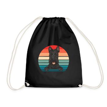 Scottish Terrier Scottie Dog - Drawstring Bag - black - Front