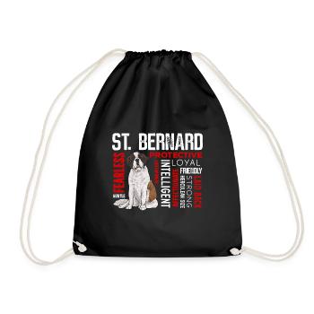 Saint-Bernard Chien Saint-Bernard - Sac de sport léger - noir - Devant