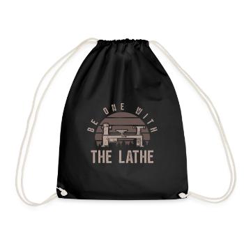 Turning Wood Lathe Lathe - Drawstring Bag - black - Front