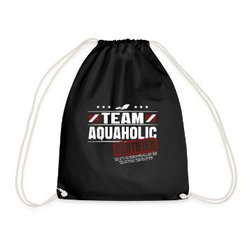 Team Aquaholic Diving Gift - Drawstring Bag - black - Front
