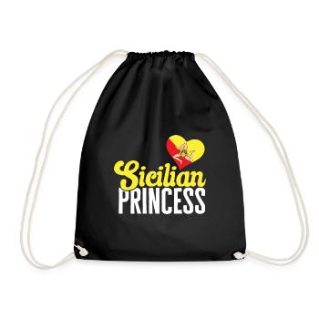 Sicily Flag Italy Sicily - Drawstring Bag - black - Front