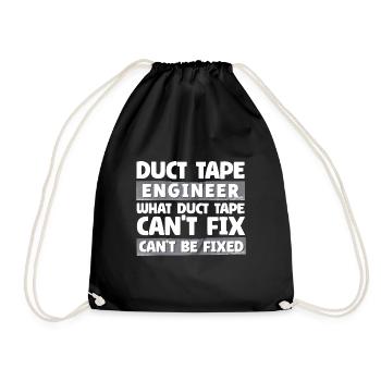 Duct Tape Duct Tape Artisan Masking Tape - Drawstring Bag - black - Front