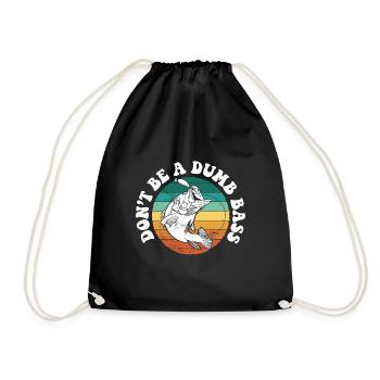Don't Be A Dumb Bass Deep Sea Saltwater Fishing - Drawstring Bag - black - Front