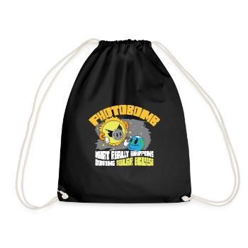 Total Solar Eclipse 2024 Totality Photobomb Sun - Drawstring Bag - black - Front