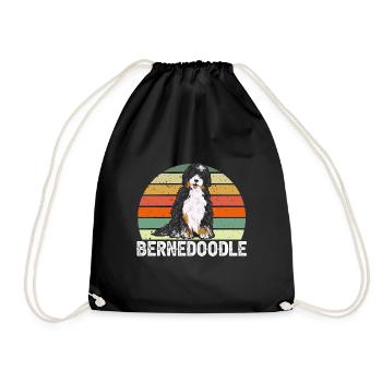 Bernedoodle Dog - Drawstring Bag - black - Front