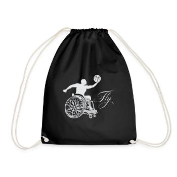 Cadeau de basketball en fauteuil roulant - Sac de sport léger - noir - Devant