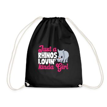 Rhino Rhino Unicorn - Drawstring Bag - black - Front