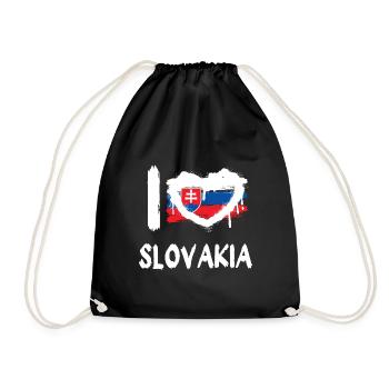 I love Slovakia / Ich Liebe Slowakei Land Länder - Turnbeutel - Schwarz - Vorne