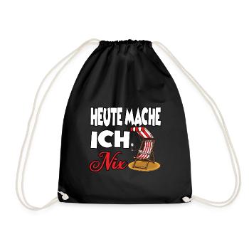 Heute Mache Ich Nix - Turnbeutel - Schwarz - Vorne