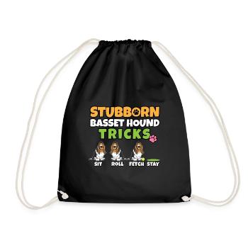 Stubborn Basset Hound Tricks I Dog Lover I Basset - Turnbeutel - Schwarz - Vorne