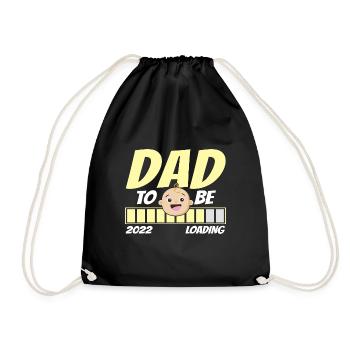 Become a Father 2022 Loading Papa - Drawstring Bag - black - Front