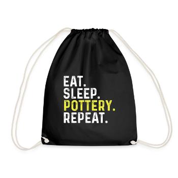 Eat Sleep Pottery Repeat - Drawstring Bag - black - Front