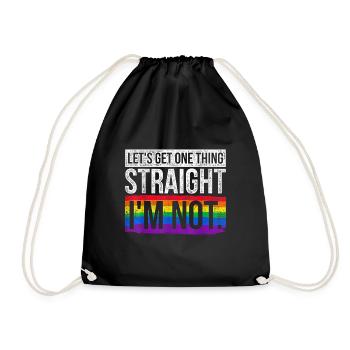 Straight Love Parade Pride Liebe Regenbogen CSD - Turnbeutel - Schwarz - Vorne