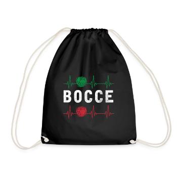 Bocce Ball Player Boules Bocce Heartbeat - Turnbeutel - Schwarz - Vorne