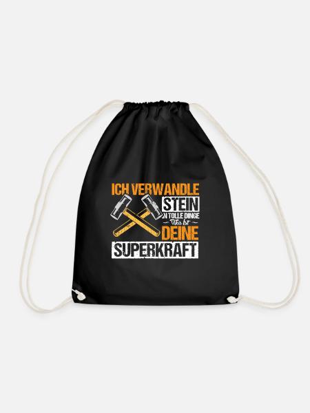 Ich verwandele Stein in tolle Dinge - Turnbeutel - Schwarz
