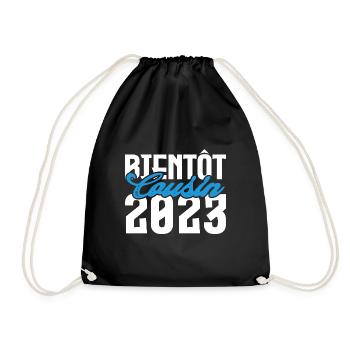 Cadeau Annonce grossesse bientôt Cousin 2023. - Sac de sport léger - noir - Devant