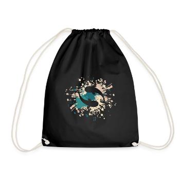 Éclaboussure de couleur de poisson - Sac de sport léger - noir - Devant