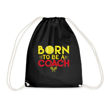 Tennistrainer | Tennistrainer Geschenk Das Beste - Turnbeutel - Schwarz - Vorne