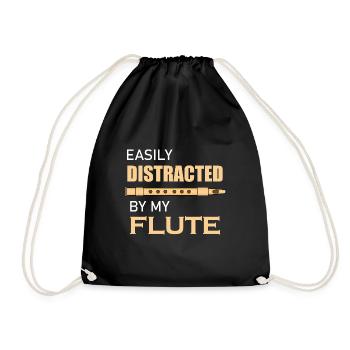 Distrait par les flûtes, musicien de concert, - Sac de sport léger - noir - Devant