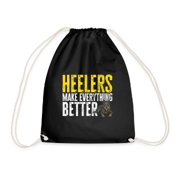 Australian Cattle Dog Red Blue Heeler - Drawstring Bag - black - Front