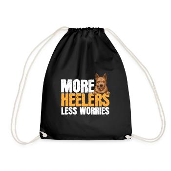 Australian Cattle Dog Red Blue Heeler - Drawstring Bag - black - Front