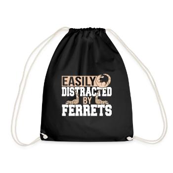 Drôle facilement distrait par les furets Pet Animal Weas - Sac de sport léger - noir - Devant