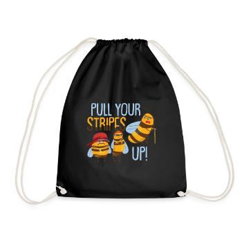 Funny Bee Lover Kids Honey Bee - Drawstring Bag - black - Front