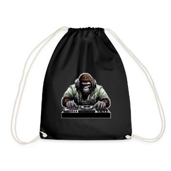 DJ Gorilla - Turnbeutel - Schwarz - Vorne
