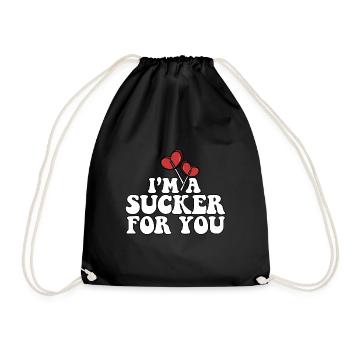 I'm A Sucker For You Valentine's Day Couple - Drawstring Bag - black - Front