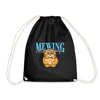 Mewing Not Meowing Funny Cat Meme Jawline - Turnbeutel - Schwarz - Vorne