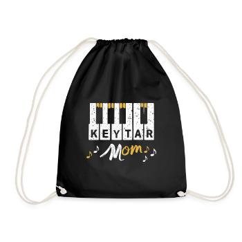 Keytar Keyboard Gift - Drawstring Bag - black - Front