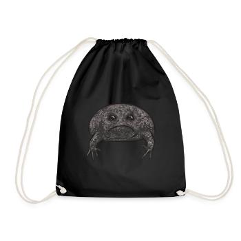 Black Rain Frog Breviceps Fuscus Frog - Drawstring Bag - black - Front