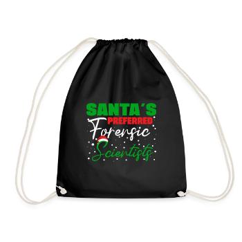 Santa's Preferred Forensic Scientist Gift Idea - Drawstring Bag - black - Front