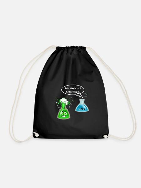 Chemie Nerd Geschenk zB Geburtstag Comic Chemikant - Turnbeutel - Schwarz
