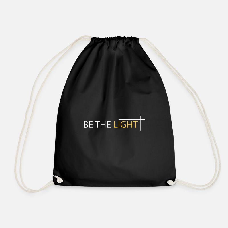 Be The Light Men Women Religious Christian - Drawstring Bag - black