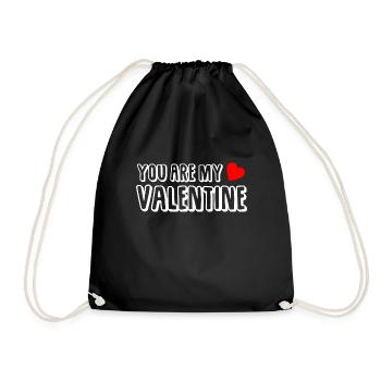 You are my Valentine - Drawstring Bag - black - Front