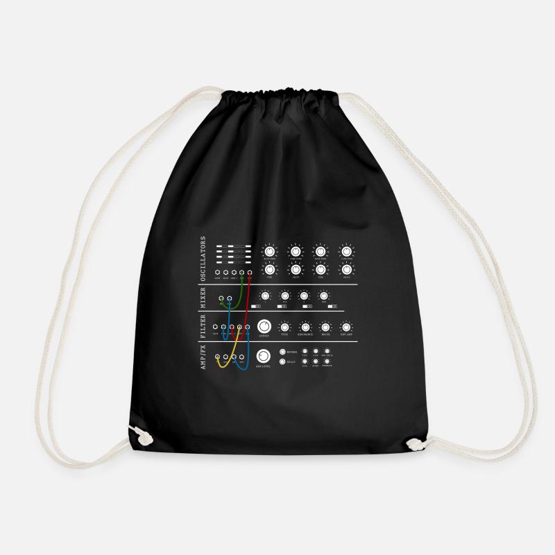 Modular Synthesizer Analog Music Producer - Drawstring Bag - black