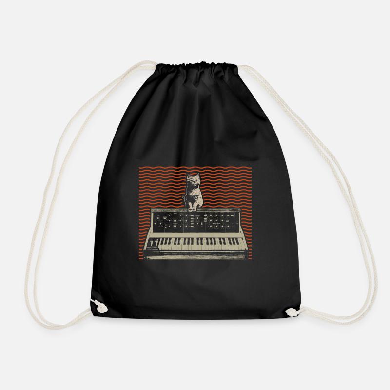 Analog Modular Synthesizer Katze Musikproduzent - Turnbeutel - Schwarz
