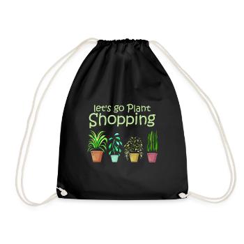 Let's go buy plants - Plant Lover - Drawstring Bag - black - Front