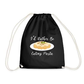 Eating Pasta Funny Saying Spaghetti Chef - Drawstring Bag - black - Front