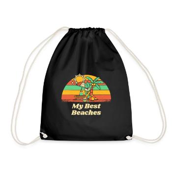 My Best Beaches Vacation Friends Trip Buddy Beach - Drawstring Bag - black - Front