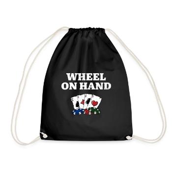 Wheel on Hand Poker Casino Poker Joueur de jeu - Sac de sport léger - noir - Devant