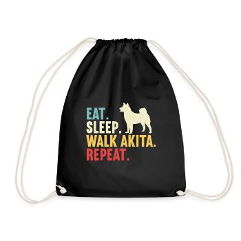 Akita Inu américain - Sac de sport léger - noir - Devant