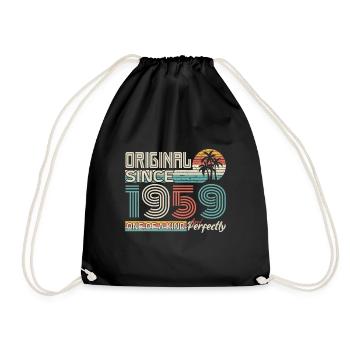 1959 anniversary 1959 born in 1959 anniversary - Drawstring Bag - black - Front