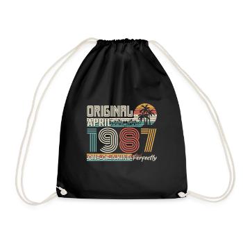 Avril 1987 anniversaire April 1987 cadeau 1987 - Sac de sport léger - noir - Devant