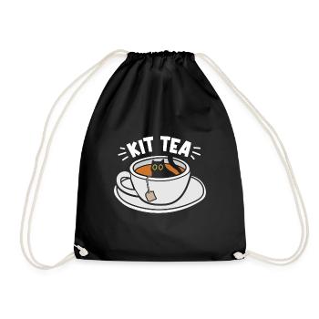 Funny Cat Lover Tea - Drawstring Bag - black - Front