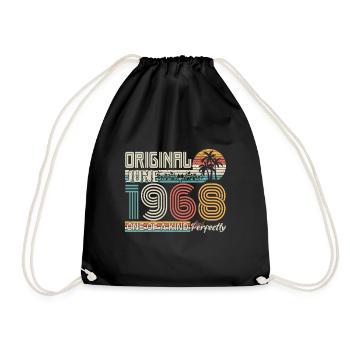 June 1968 June anniversary June 1968 - Drawstring Bag - black - Front