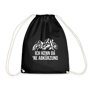 Ich kenn da ne Abkürzung - Wandern Humor - Turnbeutel - Schwarz - Vorne