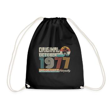 Octobre 1977 anniversaire October 1977 cadeau 1977 - Sac de sport léger - noir - Devant
