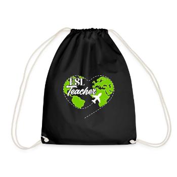 Teacher English Second Language Foreign Language - Drawstring Bag - black - Front